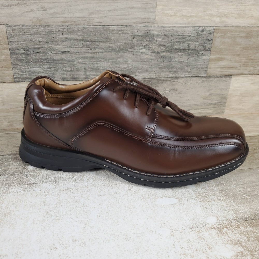 Dockers Trustee Mens Oxford Shoes Sz 11 Polished Dark Tan Brown Leather Casual